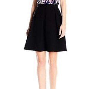 Anne Klein Pleated A-Line Skirt Black Size 16